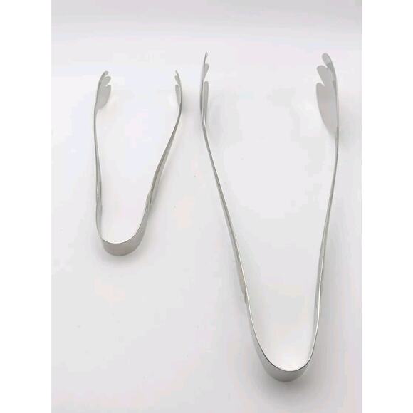 Lenox Hayden Salad Tongs Large & Small Set 18/10 Stainless Glossy Flatware New - Picture 3 of 5